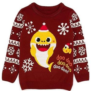 Baby Shark Christmas Jumper Kids jongens meisjes rood gebreide kersttrui 3-4 jaar