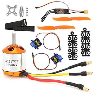 RC Vliegtuigaccessoires, 2217 KV1250 Motor+8060 Propeller+Steering Engine+40A XT60 ESC voor RC Helicopter, DIY Remote Control Plane Helicopter Kit, Kids Toys