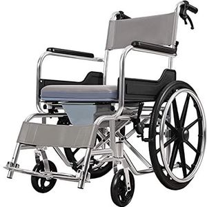 Rolstoelen Opvouwbare lichtgewicht zelfrijdende rolstoel met toilet met vergrendelbare handremmen, opvouwbare frame reisrolstoel, mobiliteitshulpmiddelen, zelfrijdende sportrolstoel