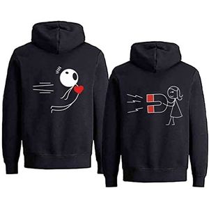 Hoodie for Couple Sweatshirt King Queen Paar Pullover Voor Koppel Partner Look Sweater Grappig Valentijnscadeau 1 Stuk (BK-Woman-S)
