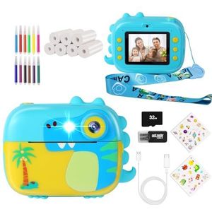 ARNSSIEN Kids Camera Instant Print,Kindercamera met HD Video & 7 Fotopapierrollen (4 Kleur/3 ZW),Kerstcadeau met 32 GB Kaart,M3