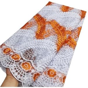 Afrikaanse Kant Stof Geborduurd Nigeriaanse Veters Stof Bruids Frans Tule Kant Stof 5yard(LY3291-2)