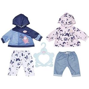 Baby Annabell Babypakjes 2 Stuks 43cm - Voor Peuters Vanaf 3 Jaar - Perfect voor Kinderhandjes - Met Trui, Broek in Twee Verschillende Designs & Kleerhanger