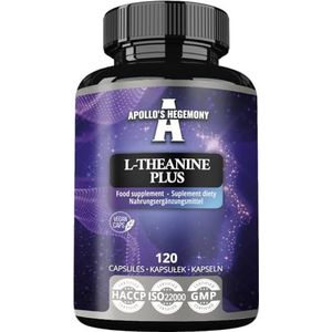 L-Theanine (98% Groene Thee Extract) met Myo-Inositol 300 mg - 120 veganistische capsules - 4 maanden voorraad - ondersteunt mentale helderheid - aminozuursupplement - van Apollo's Hegemony