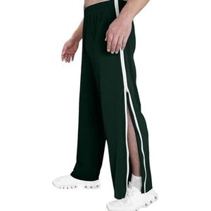 Joggingbroeken Herenrevalidatiebroek Met Ritssluiting Aan De Zijkant Om Te Openen, Trainingsbroek Met Knopen, Postoperatieve Sportbroek, Streetwear joggingbroek(Green,XXL)