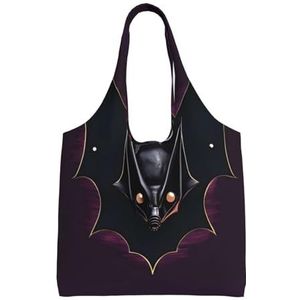 XIAOYANS Zwarte Ghost Bat Extra Grote Capaciteit Schoudertas Voor Winkelen Reizen Dagelijks Gebruik, Zwart, Eén maat