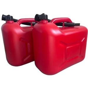 pokm toolsmarket - Jerrycan 20 liter x2, kunststof jerrycan voor benzine en diesel met kraan, reserve jerrycan met VN-goedkeuring - rood/zwart (2 stuks SET)
