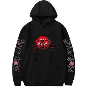 Anime Helluva Boss Hoodie Neutraal Pull Karakter - Up Roll Kostuum (Black C, XXL)