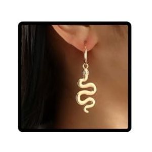 Wedity Slangenoorbellen, gouden kristallen dieroorbellen, sieraden voor vrouwen en meisjes (glanzende slang)