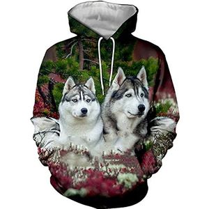 Herfst Mannen Vrouwen Sweatshirt 3D Print Animal Siberische Husky Hoodies Lange Mouw Hip Hop Pullover, Stijl 06, S