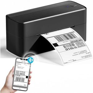 Phomemo Labelprinter Bluetooth 4x6, Thermische Labelprinter, 4 x 6 label printer, voor Barcode, Amazon, Etsy, Shopify, Royal Mail, DHL, FedEx, UPS-zwart