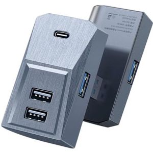 USB Hub met 4 Poorten | 3 USB Poorten En USB-C Aansluiting | Splitter Verlengadapter voor Opbergvak voor Tesla Model Y (2020-2024)