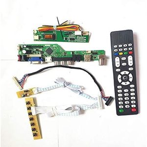 Voor B154EW02 V0 V1 toetsenbord+Remote+Omvormer HDMI VGA USB AV RF LVDS 1CCFL 30Pin T.V53 drive kaart board LCD panel monitor DIY kit (B154EW02 V0)