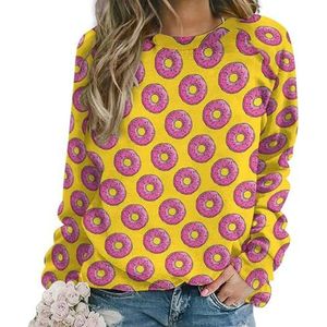 Donut nieuwigheid sweatshirt voor vrouwen ronde hals top lange mouw trui casual grappig