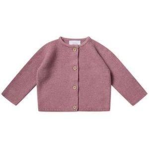 Stellou & friends 100% katoenen babyvest, gebreide trui met lange mouwen voor kinderen, uniseks tops voor baby's, voor kinderen van 0-6 jaar, Roze Melange, 9-12 maanden