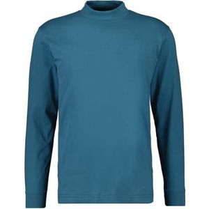 RAGMAN - Shirt - Blauw - Hoog Gesloten Hals - Lange Mouwen - Regular Fit - Katoen
