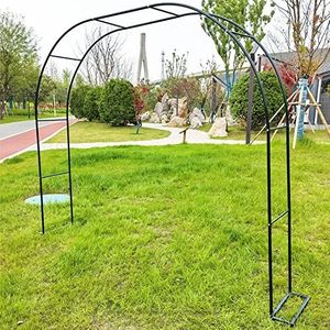 Metalen tuinprieel bruiloft boog trellis voor klimplanten basis inbegrepen verschillende (zwart B120xH220cm)