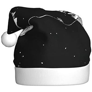 COMAAM Astronaut Galaxy Volwassen Pluche Kerstmuts Kerst Decoratieve Hoed Geschikt Voor Nieuwjaar Feestbenodigdheden