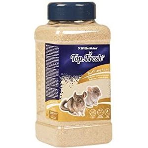 Witte Molen, Top Fresh Badzand, 800 g, natuurlijke huidverzorging, voor chinchilla's en hamsters, vermindert stress, glanzende en hygiënische vacht, stofvrij, zeer zacht zand, 100% natuurlijk