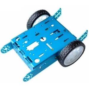 Nieuwe DIY Aluminium Trolley Robot Auto Intelligent Auto Chassis Legering Chassis 2-wielige Trolley (Color : White-Blue)