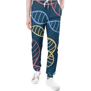 Kleurrijke Wetenschappelijke DNA Joggingbroek Voor Mannen Yoga Atletische Jogger Joggingbroek Trendy Lounge Jersey Broek L