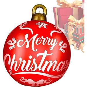 wqibq Opblaasbare kerstbal, grote versierde bal voor buiten, opblaasbare kerstbal, opblaasbare outdoor-ornamenten, kerstbal voor Kerstmis, oogstfeest, bijeenkomsten