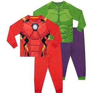 Marvel Pyjama voor Jongens | Avengers Pyjama's voor Kinderen | Hulk en Iron Man Pyjamas Multipack Veelkleurig 104
