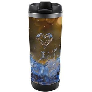 Hartvormige Water Drop Travel Mok Rvs Koffie Cup Isolatie Tumbler Thermische Mok voor Thee Sap
