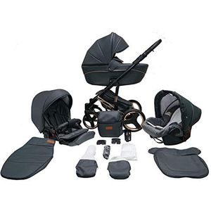 SaintBaby kinderwagen Comodo Copper 2in1 3in1 Isofix babyzitje combi kinderwagen buggy Noble Grey 02 3in1 met autostoeltje