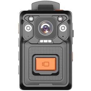 Lichaamscamera 1512P HD GPS-politiecamera, 3500mAh batterij op het lichaam gedragen camera, waterdichte DVR met audio-opname voorkant REC-knop met audio en video(128GB,Only Camera)