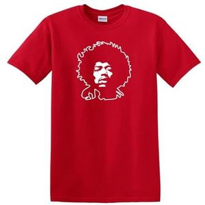 Jimi Hendrix Gitaar icoon Che Guevara Style Heavy Cotton t-Shirt - rood - L