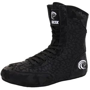 Hiuzylqx Heren worstelschoenen, boksschoenen, hoge fitnesssneakers met rubberen zool,B,35 EU