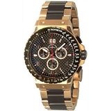 Zeno-Watch Mens Horloge - Tachymeter Chrono Big Date Q verguld - 91055-8040Q-BRG-s1M