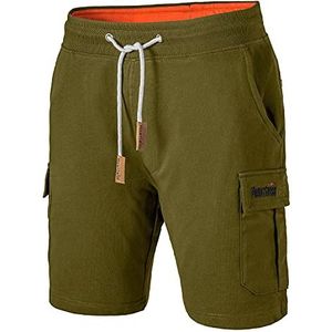 Mount Swiss Cargoshorts voor heren, bermuda shorts voor heren, met 6 zakken en klittenband of ritssluiting, vrijetijds-cargobroek voor heren, kort, in klassieke kleuren, maat S - 6XL, olijfgroen, L