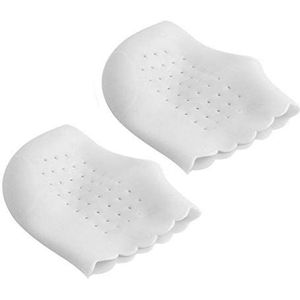 KLUFO Gel Hiel Beschermers, Ademend Gat Ontwerp Hiel Cups Mouw Sokken Siliconen Hiel Kussen, Geweldig voor Verlichten Hielpijn, Genezen Droge, Gebarsten Hiel, Hielspoor, Zere Hak (wit)