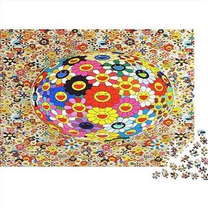 Zonnebloem hersenkraker houten puzzels voor volwassenen en tieners bloempuzzels met voor koppels en vrienden, uitdagende educatieve spelletjes, vierkante puzzel, 300 stuks (40 x 28 cm)
