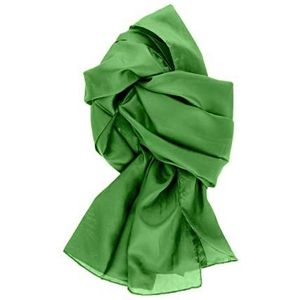 Tinitex Zijden sjaal halsdoek sjaal chiffon mintgroen donkergroen zijde 180x55cm, mintgroen, 180 x 55 cm
