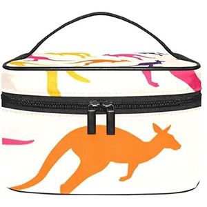 kangoeroe make-up organizer tas, reismake-up tas organizer case draagbare cosmetische tas voor vrouwen en meisjes toiletartikelen, Meerkleurig, 22.5x15x13.8cm/8.9x5.9x5.4in
