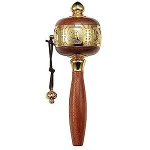 Gebedswiel, Tibetaanse boeddhistische handgebedsmolen met 6-karakters waarheid veelkleurig(Gold)