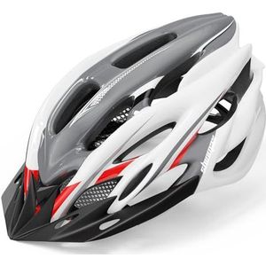 Fietshelm voor Heren en Dames Shinmax Fietshelm CE-certificaat Racefietshelm met Afneembare Zonneklep en LED-achterlicht, Superlicht Verstelbare fietshelm voor Mountain Skateboarden 57-62 CM