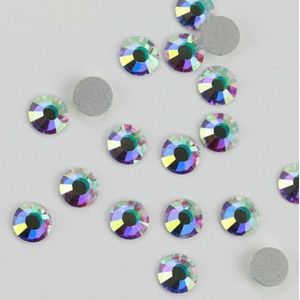 Witte AB kristalsteentjes zonder hotfix voor koude fixatie, voor DIY nageldecoratie, nagelkunst, 201AB AB kristalsteentjes, 6 mm, SS30, 288 stuks