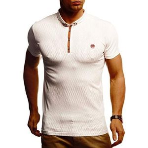Leif Nelson Zomer poloshirt korte mouwen heren T-shirt kraag - casual mannen poloshirts lang katoen - poloshirt voor heren T-shirt, beige, XL