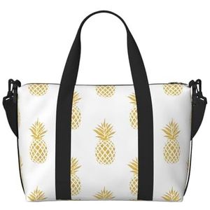 MYGANN Gouden Ananas Achtergrond Grote Capaciteit Waterdichte Handheld Crossbody Tas 41x15x29cm Voor Outdoor Activiteiten Reizen Vissen Jacht, Zwart, Eén maat