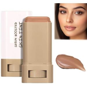 Lushaco Skin Tint, Getinte serumfoundation, Serum Boosted Skin Tint Balm, Getinte vaste vochtinbrengende stick voor wangen, natuurlijke finish make-up, lichtgewicht, verheldert en hydrateert (#06)