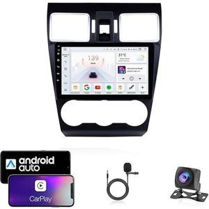 9 Inch Autoradio Compatibel voor Subaru Forester 2013-2015 met GPS Navigatie CarPlay Android Auto Acht-Core 4G Bluetooth WiFi MirrorLink Stuurwiel Afstandsbediening(T5 8 Core 4G+Wifi 6G+128G)