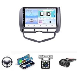 Android 13 Auto Stereo MP5 Player 9'' Screen Autoradio Voor Honda Jazz City 2004-2007 Car-play Android Auto GPS-navigatie Bluetooth RDS FM AM DAB+ Radio Stuurbediening Voice Control(NF-5 8Core 4+64G