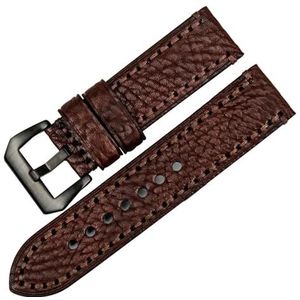 NASUNJIA Nieuwe Mode Horloge Accessoires 20 22 24 26mm Italiaanse Lederen Horlogebanden Rode Horlogebandje Compatibel Met Panerai Horloge Band Armband(Dark Brown B,22mm)