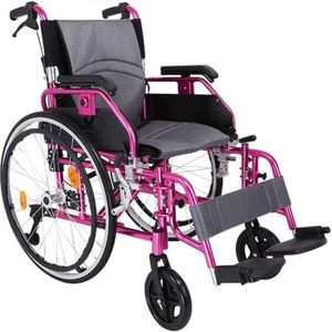 PP-Vic - Transportrolstoel - Roze - Ultralicht - Opvouwbaar - Draagvermogen 100 kg