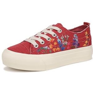 Blowfish Malibu Womens Sadie-Sun Sneaker Pompeiian Red Canvas 8 M