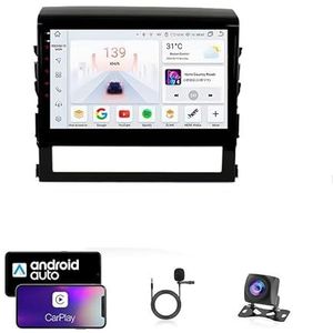 9 Inch Autoradio Compatibel voor Toyota Land Cruiser 2016 met GPS Navigatie CarPlay Android Auto Acht-Core 4G Bluetooth WiFi MirrorLink Stuurwiel Afstandsbediening(T4 8 Core 4G+Wifi 4G+64G)